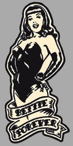 PINUP BETTIE PAGE RAT'S ROD BOBBER 45cm VINTAGE AUFKLEBER/STICKER AUTO BB036 - Bild 1 von 1