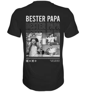 Bester Papa T-Shirt - Bilder & Text Personalisierbar - Geschenk Vater Vatertag - Bild 1 von 4