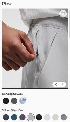 Lululemon Men’s Pace Breaker Short Silver Drop 5” XL Pocket  - Image 1 of 4