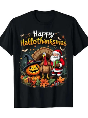 Feliz Halloween Navidad Camiseta Acción de Gracias - 220g 100%, Festi Foto 1 de 4