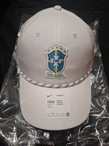Cappello Berretto Regolabile Nazionale Brasile Nike Golf Legacy91 Bianco NUOVO - Foto 1 di 5