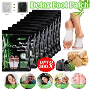 10-300X Detox Foot Patches Foot Pads Body Toxins Feet Slimming Cleansing Herbal - Picture 1 of 37