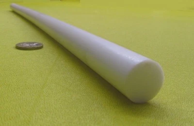 Varillas de teflón PTFE blanco virgen 3/4" - 0,750" diámetro x 24" largo, extruidas Foto 1 de 4