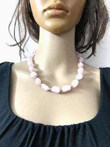 N8003 Baby Pink Agate Stone Gypsy BOHO TIBET Tribal Long Fashion Necklace India - Picture 1 of 6