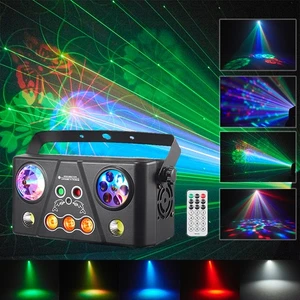 Disco Effect lighting RGB LED Beam DMX DJ Party Stage Laser Projector Light 5in1 - Picture 1 of 16