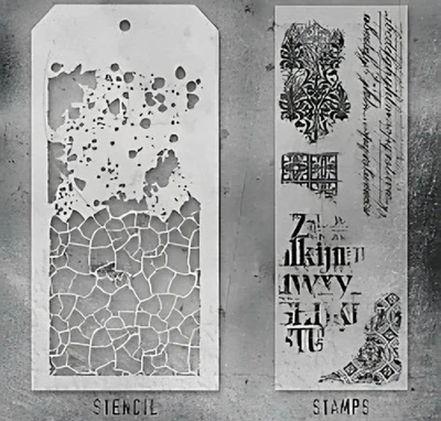 Juego de estampillas y plantillas Stampers Anonymous Tim Holtz 23 THMM123 medios mixtos nuevos Foto 1 de 2