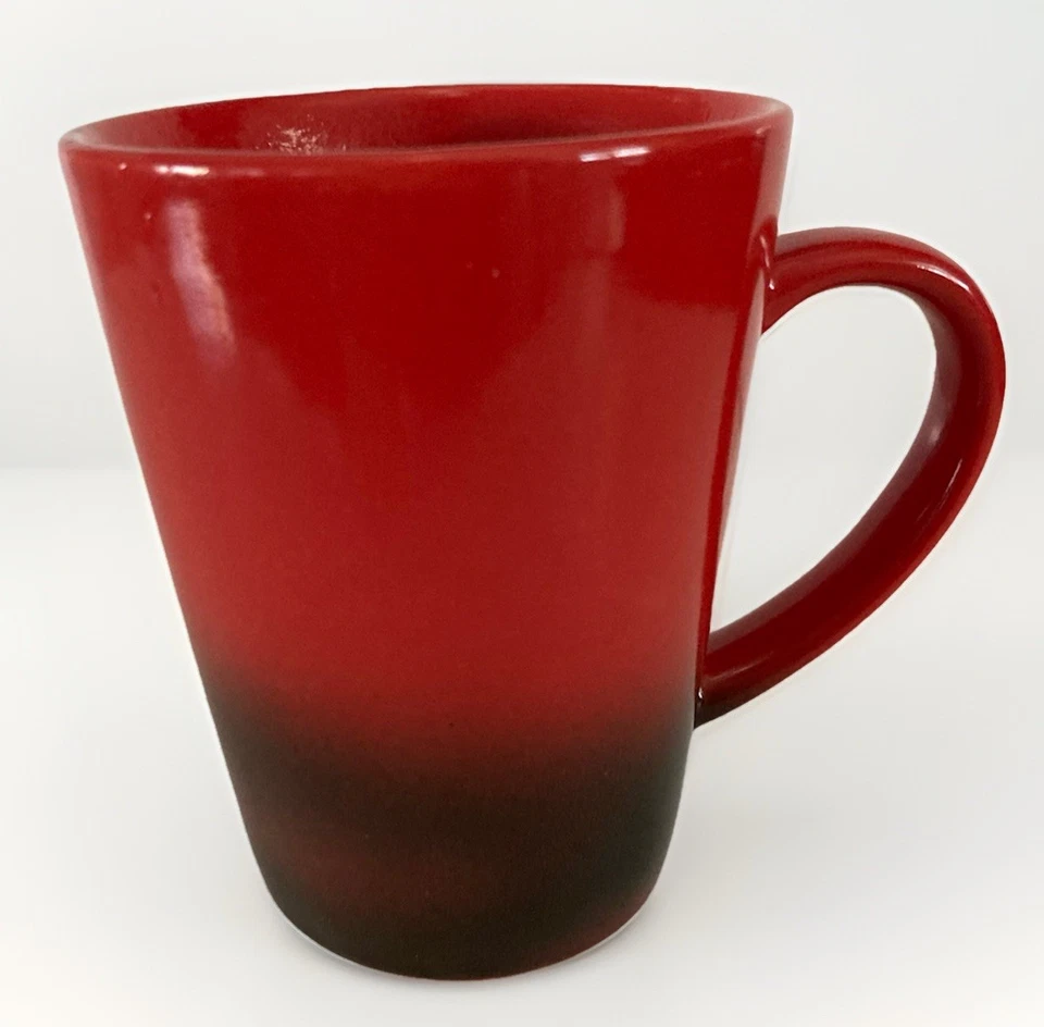 Taza de café Ombre roja a negra 13 oz Graydon Hall cerámica estilo arte Foto 1 de 4