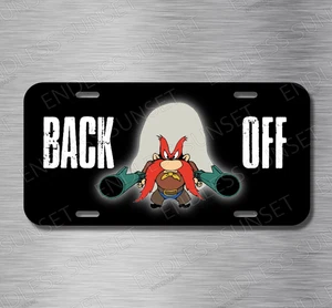 NUEVO Backoff Yosemite Sam Aluminio Placa Coche SUV Camión - Imagen 1 de 2