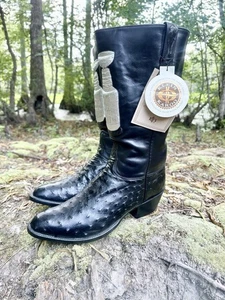 Lucchese Classics Full Quill Ostrich Tall Stove Pipe Boots Gr. 11 E Dallas Stars - Bild 1 von 24