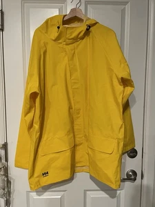 New Helly Hansen Workwear Men's XL Waterproof Hooded Raincoat Jacket Pockets PVC - Picture 1 of 8
