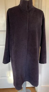 $698 EILEEN FISHER Women's XS Nocturne Sheared Suri Alpaca Stand Collar Coat - Picture 1 of 23