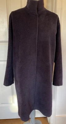 $698 EILEEN FISHER Women's XS Nocturne Sheared Suri Alpaca Stand Collar Coat - Image 1 of 4