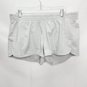 Adidas Pacer Deboss Women's Light Gray Elastic waist running shorts Size XL - Picture 1 of 11