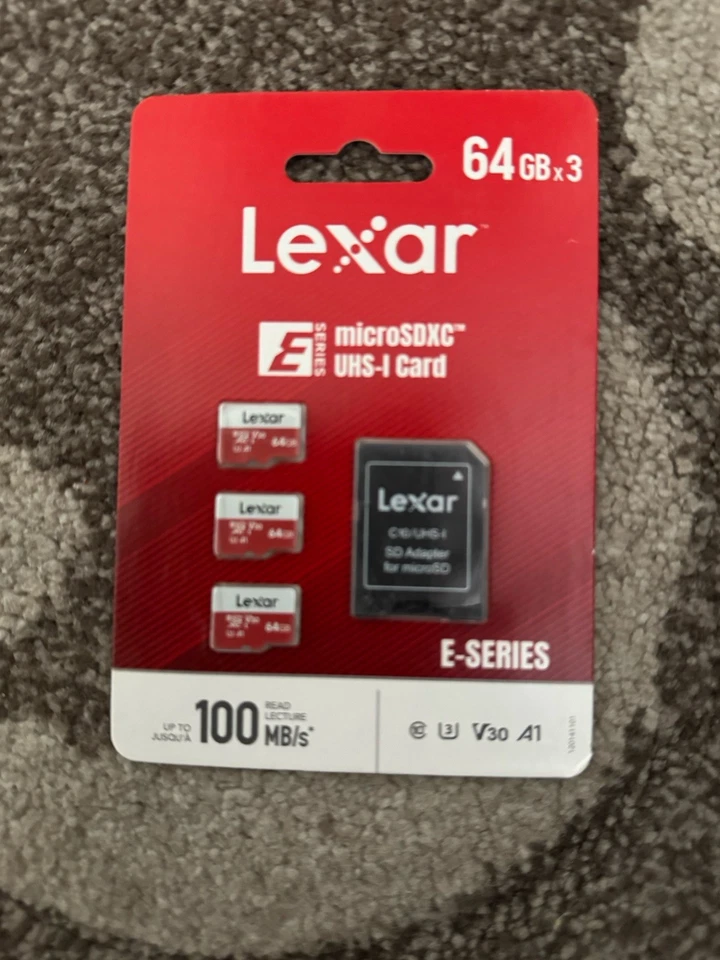 Lexar 64GB 3 Pack Micro SD Card E Series, Microsdxc UHS-I Flash Memory Card - Image 1 of 1