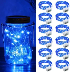 ZGWJ 12 Pack Fairy Lights Battery Operated, 7ft 20 Mini LED 12, Blue - Picture 1 of 6