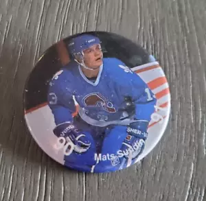 1990/91 Mats Sundin Quebec Nordiques 1.75'' Button Pinback - Picture 1 of 3