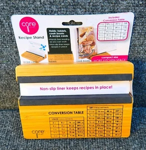 CORE Wooden [4.5"x 6"] Kitchen Recipe Stand w/ Conversion Table 4.5"x 6" (NIP) - Picture 1 of 3