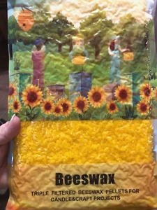 Gelbe natürliche Bienenwachspellets 430g Pastillen Pure Bulk Bienenwachs Lebensmittelqualität DIY - Bild 1 von 9