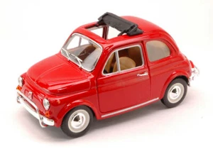 1:24 BURAGO Fiat 500L Open Roof 1968 Red BU22099R Model - Picture 1 of 4