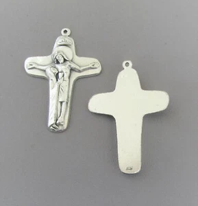 2 pc Schoenstatt Rosary Crucifix Cross ITALY Rosaries Part C108 finish Silver - Picture 1 of 3