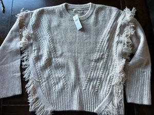 Anthropologie Größe XS pfirsichfarbener Langarm-Strickpullover Oversize neu mit Etikett $ 138 - Bild 1 von 9