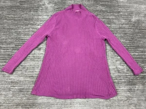 Woman Within Sweater Womens Large Pink Mock Neck Longsleeve Casual Ribbed - Picture 1 of 11