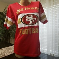 women's san francisco 49ers pink by victoria's secret white scarlet bling game day jersey