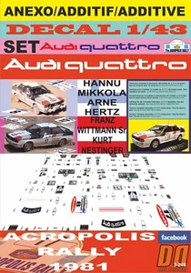 ANEXO DECAL 1/43 AUDI QUATTRO MIKKOLA / WITTMANN R. ACROPOLIS R. 1981 (04) - Picture 1 of 1