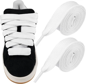 Lacci per scarpe piatti spessi jumbo larghi grassi 2 cm per lacci per campus ricambio nuovi - Foto 1 di 12
