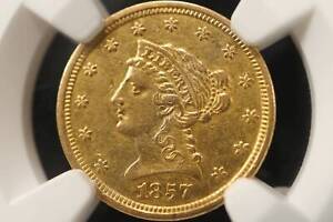 NobleSpirit No Reserve) GOLD 1857-O $2.5 NGC AU
