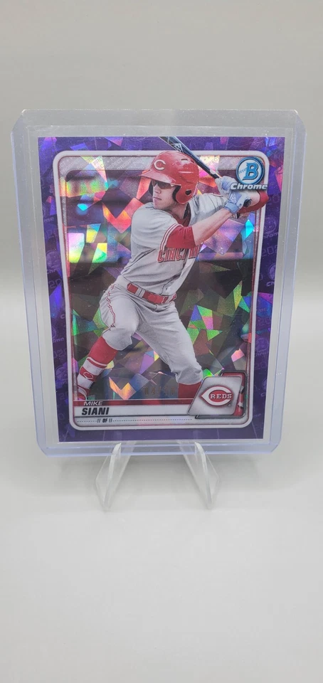 2020 Bowman Chrome Draft Sapphire  Edition MIKE SIANI Purple RC 4/10 #BD-7 REDS - Image 1 of 1