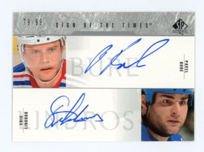 2004 Upper Deck SP Authentic Pavel Bure Eric Lindros Auto Sign Times /99 SP - Image 1 of 2