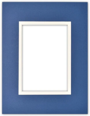 FRAME A PATENT 11x14 Picture Frame Double Mat for 8x10 Photos Bottle Blue with Creme