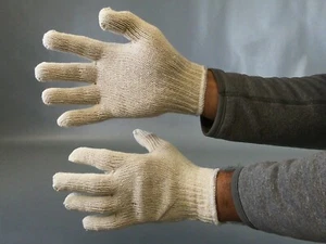 Guantes de algodón blanco de punto talla para hombre - Imagen 1 de 3