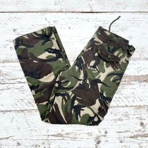 Kid's Green Camo Trousers 11-12 Years W28 L26 Army Military Straight Cargo Pants - Picture 1 of 5