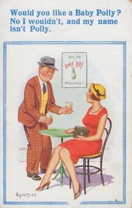(ar14) Donald McGill #127 Baby Polly - Comic / Seaside Humour Postcard - Picture 1 of 2