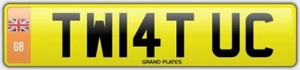 TWAT UC FUNNY NUMBER PLATE TW14 TUC FUN RUDE CHERISHED CAR REG TWAT YOU SEE HAHA - Picture 1 of 3