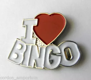 I LOVE HEART BINGO JUEGOS DE AZAR CASINO NOVEDAD SOLAPA PIN INSIGNIA 1 PULGADA - Imagen 1 de 1