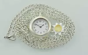 Fossil Chic Necklace Silver White Stainless Steel Easy Read WR Quartz Watch - Picture 1 of 3