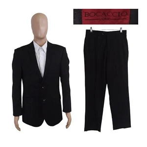 Tuta Bocaccio Uomo due pezzi mini righe nera 38R pantalone piatto davanti 31X29 - Foto 1 di 15