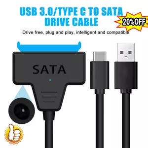 USB 3.0/Type C to SATA 2.5" Hard Drive HDD SSD Adapter Converter Cable 22 Pin σ` - Picture 1 of 19