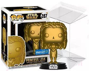 Star Wars Funko POP 287 Princess Leia Gold Vinyl Fig Walmart Exclusive PROTECTOR - Picture 1 of 13