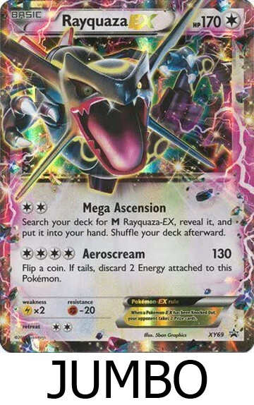 Pokemon Shiny Rayquaza EX - XY69 SM Black Star Promo (Jumbo/Oversized Size) NM - Image 1 of 1