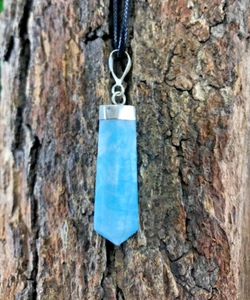39 Ct Blue Aragonite Pendants Natural Stone 925 Sterling Silver Gemstone Pendant - Picture 1 of 6