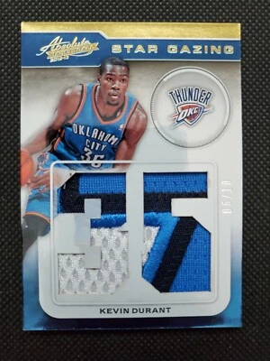 2012-13 KEVIN DURANT ABSOLUTE STAR GAZING JUMBO PATCH SP INSERT #6/10! GAME-USED - Image 1 of 4