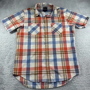 Akademiks Shirt Mens XL Plaid Button Up Short Sleeve Pocket Lightweight Blue Red - Picture 1 of 7