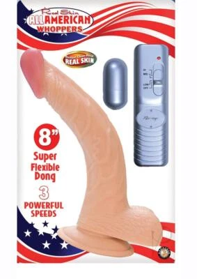 All American Whoppers Vibrating Dildo with Balls and Bullet with Wired Remote - Image 1 of 3