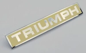 Triumph TR5 TR250 GT6 FABRICANTE DE EQUIPOS ORIGINALES crema y cromo bota trasera insignia, 622260 - Imagen 1 de 1
