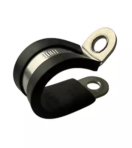 Rubber Lined P Clips Cable Mounting Hose Pipe Clamp Stainless Steel & W1 - Picture 1 of 18