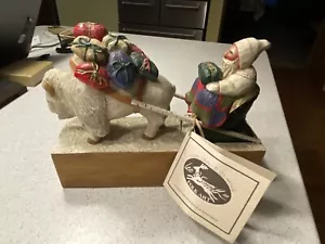 Vtg Midwest of Cannon Falls Santa Claus with Buffalo Figurine Leo R. Smith LTD - Picture 1 of 6